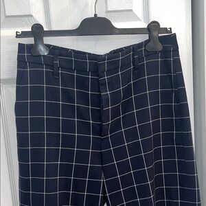 Banana Republic Navy Blue Checkered Pants